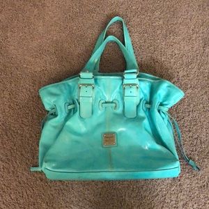 Large, aqua blue Dooney & Bourke bag